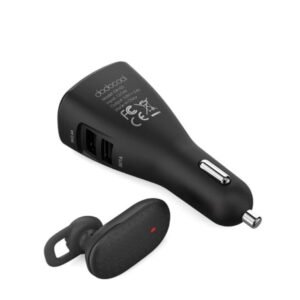 2-in-1 Wireless Earbud Dual USB Car Charger.  Bluetooth