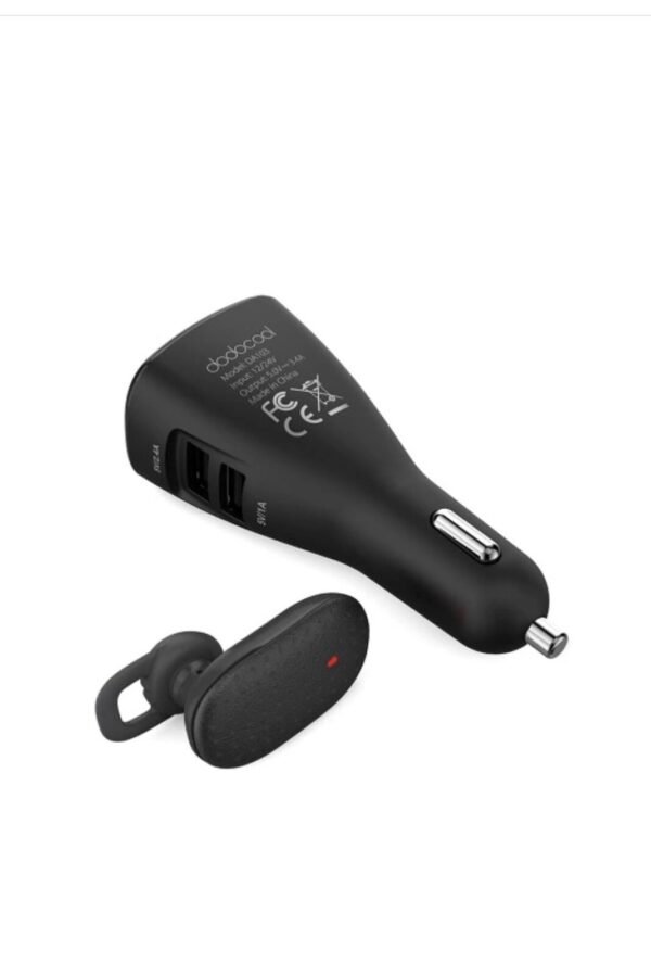 2-in-1 Wireless Earbud Dual USB Car Charger.  Bluetooth
