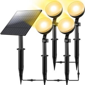 Solar Spot Lights Outdoor, 4-in-1 Solar Landscape Spotlights Outdoor IP67 Water