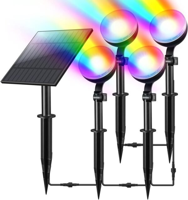 Solar Outdoor Lights Waterproof IP67, 4-in-1 Dusk to Dawn for Christmas Party