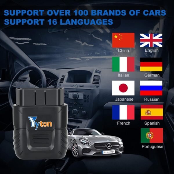 Bluetooth OBDII Car Fault Code Reader Diagnostic Scanner for Android PC iOS