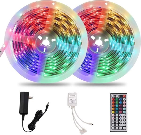 Chris Led Strip Lights Waterproof, 32.8ft(2 Rolls of 16.4ft) RGB Color Changing