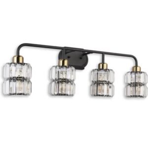 YHTlaeh Modern Crystal Vanity Light 4-Lights for Bathroom Wall Light Fixtures