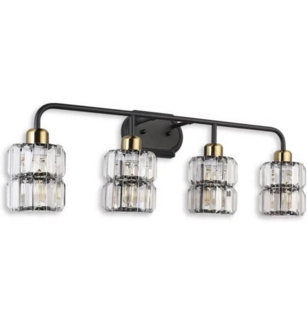 YHTlaeh Modern Crystal Vanity Light 4-Lights for Bathroom Wall Light Fixtures