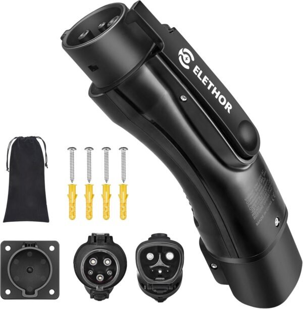 Tesla to J1772 Adapter, Tesla Charger Adapter for J1772 EVs, Max 60A/250V UL Cer
