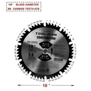 Toolman Circular Saw Blade Cutting 10" 50T THIN KERF C3  50 CARBIDE TEETH STH008