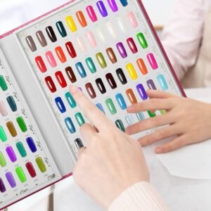 120 Colors Nail Swatches Book with 240 Nail Tips and Number Labels No Need Glue