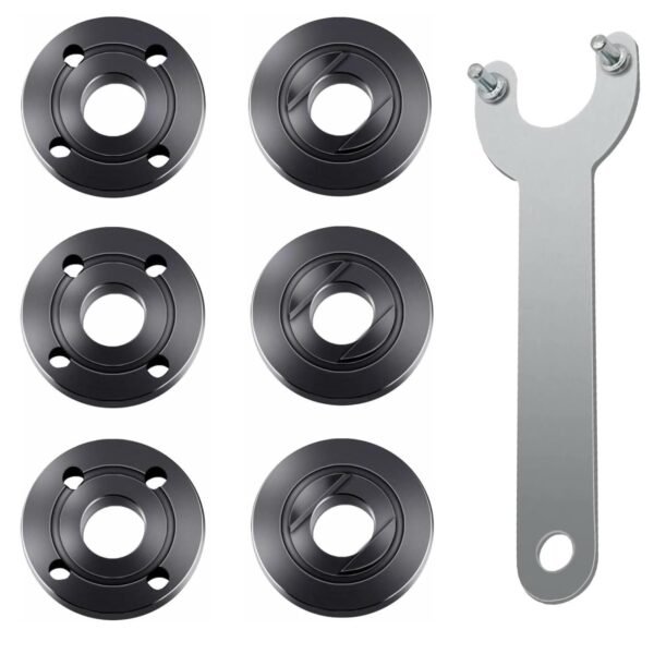 7PCS Grinder Flange Angle Wrench Spanner Metal Lock Nut (5/8"-11 threaded shaft)