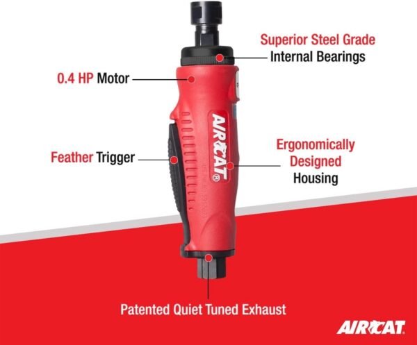AIRCAT Pneumatic Tools 6200: .4 HP Mini Straight Die Grinder 20,000 RPM