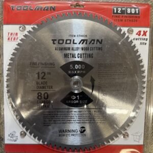 Toolman12" 80T  1"Circular Saw Blade Premium For wood metal works 4X STH026