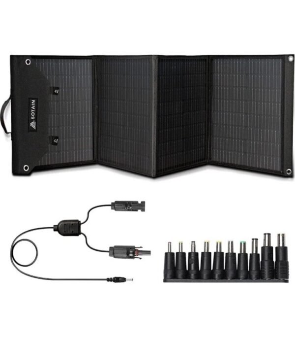 SOTAIN Portable Solar Panels 100W Foldable Outdoor Camping Travel with Kickstand