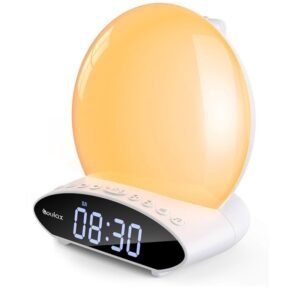 COULAX wake-up light Clock With Dual Alarm Sunrise/Sunset Light FM Radio 7Color