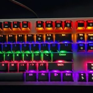 Gaming USB Wired Computer Keyboard 15-Zone RGB Illumination IP32 25 Keys Quiet