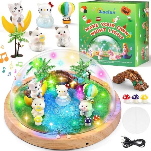 Laclun Make Your Own Music Night Light Cat Toys for Kids Age 3-10 Best Gift