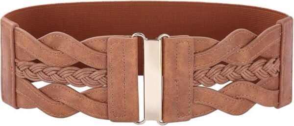 Women's Elastic Wide Belts Vintage Stretchy Belt Retro Fashion Cinch Belts L