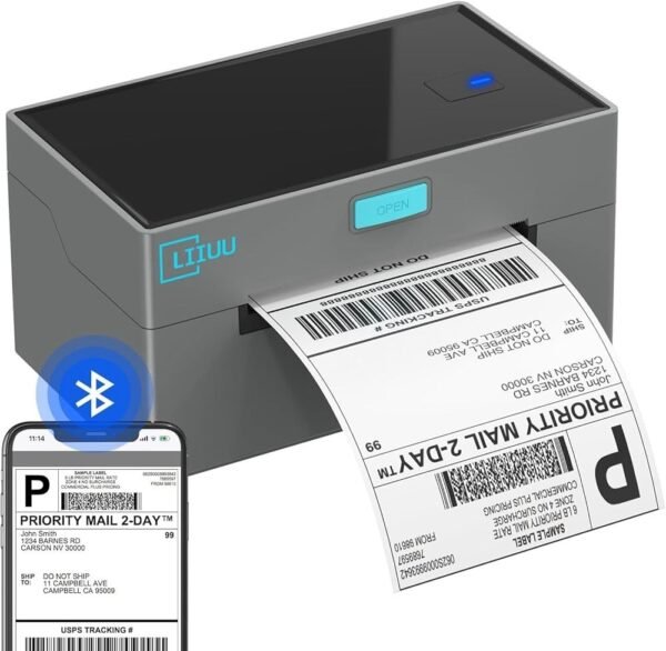 Bluetooth Thermal Shipping Label Printer 4x6 Support iOS iPhone iPad Android……