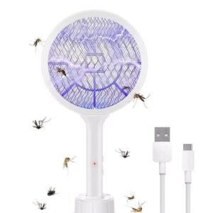 Handheld USB Rechargeable Mosquito Fly Swatter Bug Zapper Insect Killer Racket