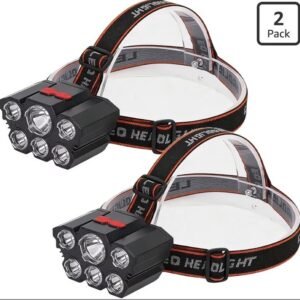 2 Pack Rechargable Headlamp Super Bright LED 4 Modes Waterproof Outdoor products