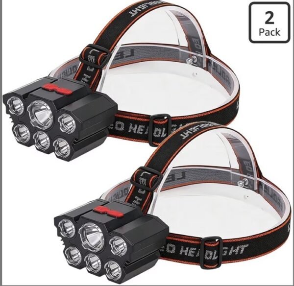 2 Pack Rechargable Headlamp Super Bright LED 4 Modes Waterproof Outdoor products