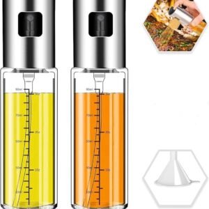 2 Pack Upgraded Olive Oil Spray Bottle Mister Refillable for Cooking Kitchen BBQ
