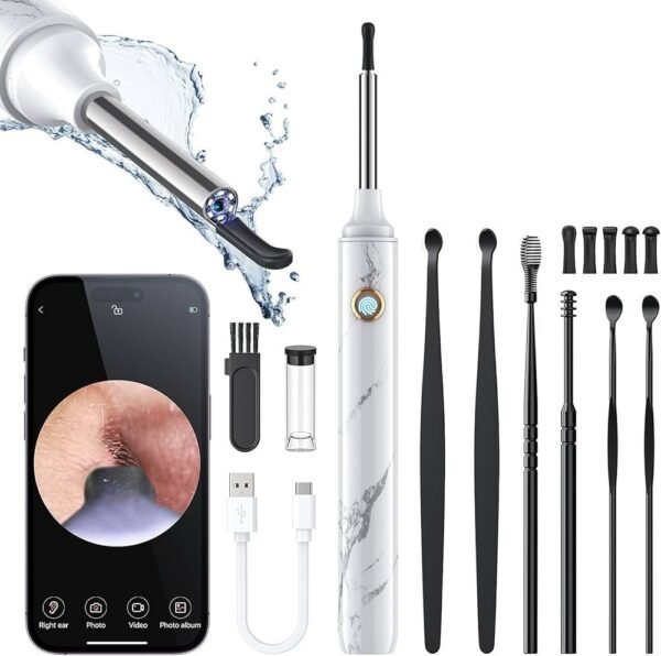 Wireless Otoscope Earwax Cleaning Soft Kit 1080P Light for iPhone & Android