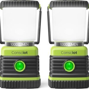 2-Pack LED Battery Powered Camping Lantern 1000LM 4 Light Modes IPX4 Waterproof