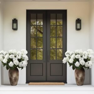4 Pcs 18'' Artificial Geraniums 36 Heads White Faux Fake Planters For Home Decor