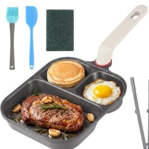 3 In1 Breakfast Skillet 9.25" Titanium Nonstick Divided Induction Gas Compatible