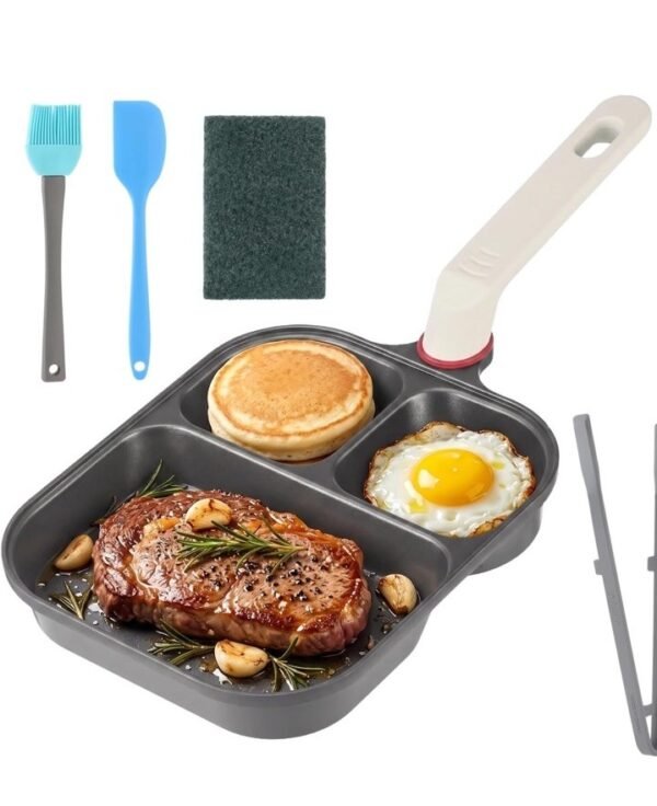 3 In1 Breakfast Skillet 9.25" Titanium Nonstick Divided Induction Gas Compatible